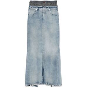 Maison Margiela Women Denim Cotton Maxi Skirt